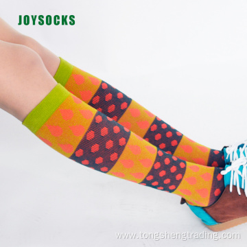 Knee high colorful drop shape spring girl's socks